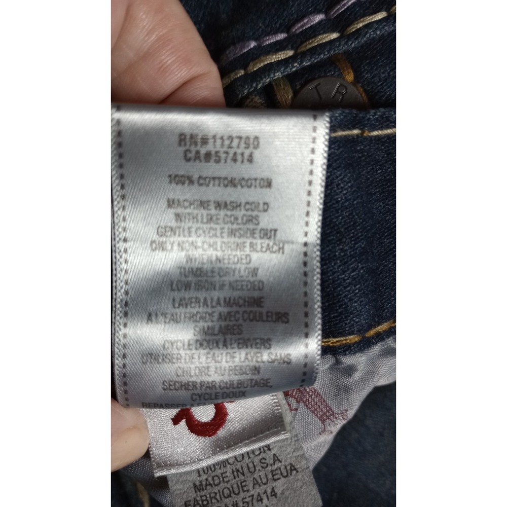 NWT Vintage True Religion World Tour Ricky Strt Leg Brown/Blue Sz 38 Made in USA - Picture 6 of 13